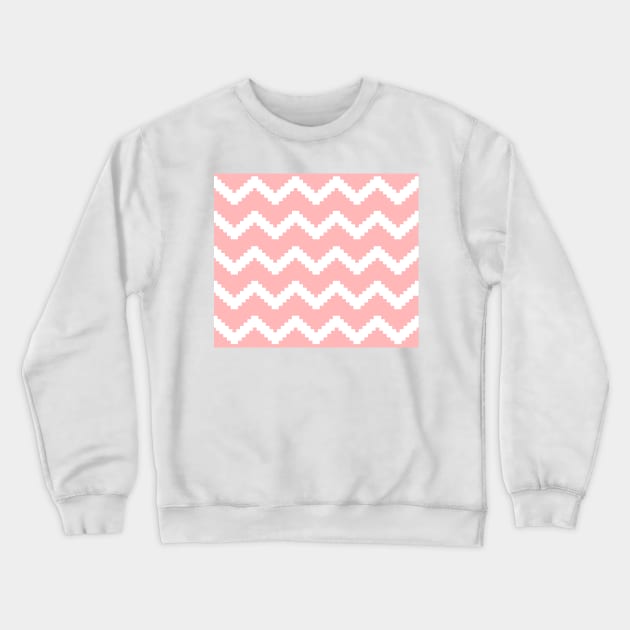 Zigzag geometric pattern - pink and white. Crewneck Sweatshirt by kerens